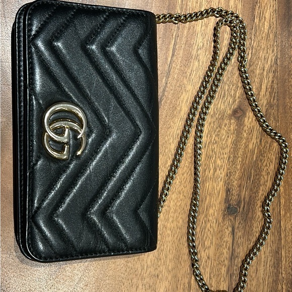 Gucci GG Marmont Chain Flap Bag Matelasse Leather Mini - Picture 2 of 13
